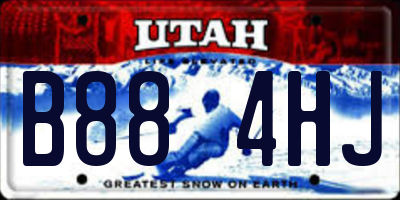UT license plate B884HJ