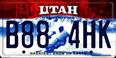 UT license plate B884HK