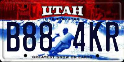 UT license plate B884KR