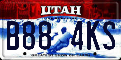 UT license plate B884KS