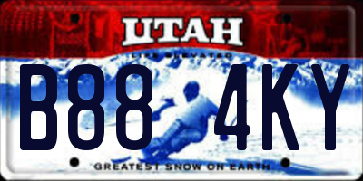 UT license plate B884KY