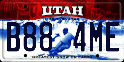UT license plate B884ME