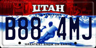 UT license plate B884MJ