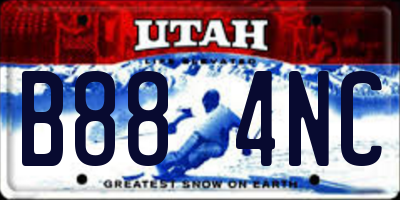UT license plate B884NC
