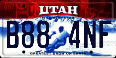 UT license plate B884NF