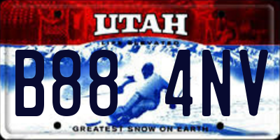 UT license plate B884NV