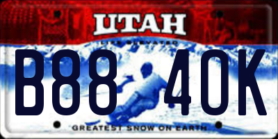 UT license plate B884OK