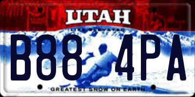 UT license plate B884PA