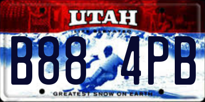 UT license plate B884PB