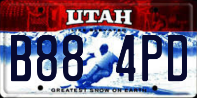 UT license plate B884PD