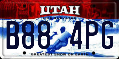 UT license plate B884PG