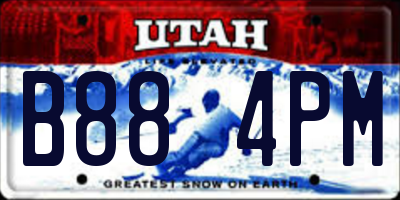 UT license plate B884PM