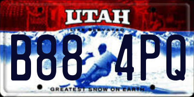 UT license plate B884PQ