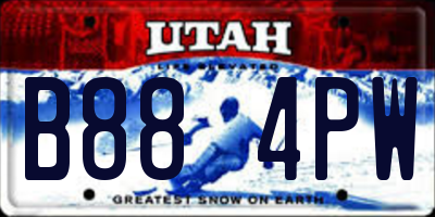 UT license plate B884PW