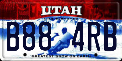 UT license plate B884RB