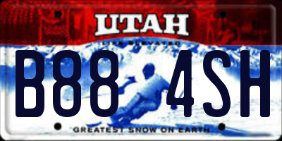 UT license plate B884SH