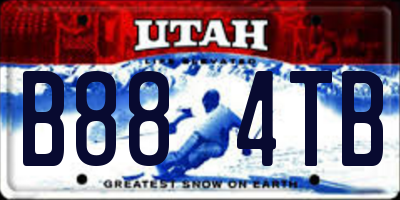 UT license plate B884TB