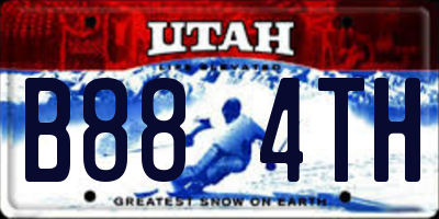 UT license plate B884TH
