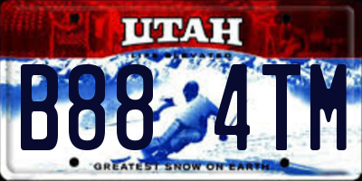 UT license plate B884TM