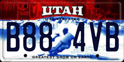 UT license plate B884VB