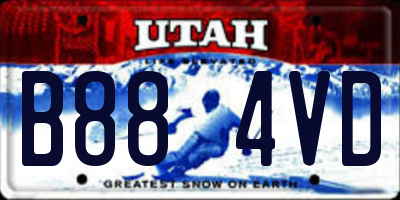 UT license plate B884VD