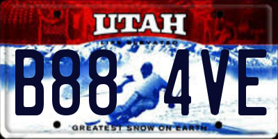 UT license plate B884VE
