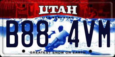 UT license plate B884VM