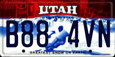 UT license plate B884VN
