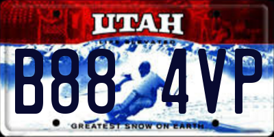 UT license plate B884VP