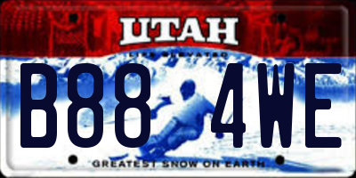 UT license plate B884WE