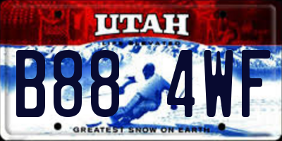 UT license plate B884WF