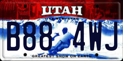 UT license plate B884WJ