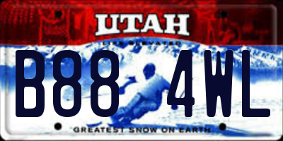 UT license plate B884WL