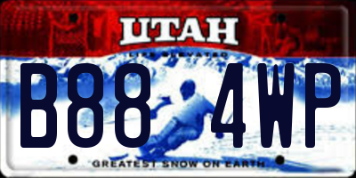 UT license plate B884WP