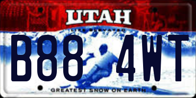 UT license plate B884WT