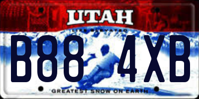 UT license plate B884XB