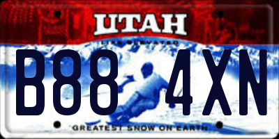 UT license plate B884XN
