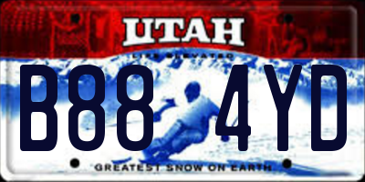 UT license plate B884YD