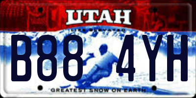 UT license plate B884YH