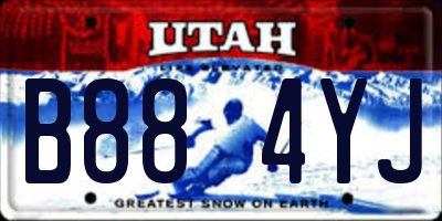 UT license plate B884YJ