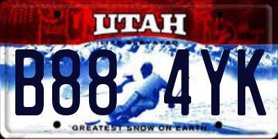 UT license plate B884YK