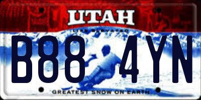 UT license plate B884YN