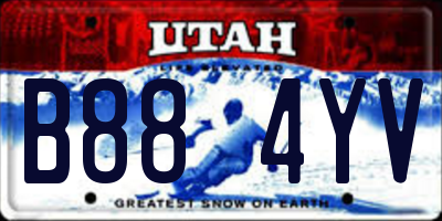 UT license plate B884YV