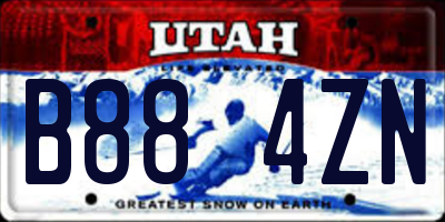 UT license plate B884ZN