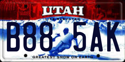 UT license plate B885AK