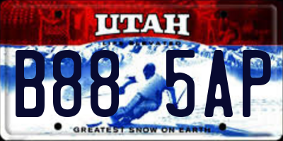 UT license plate B885AP