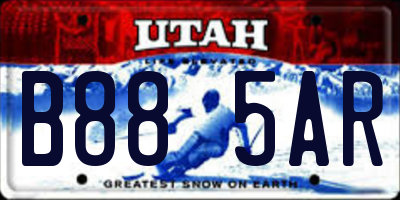 UT license plate B885AR