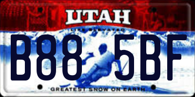 UT license plate B885BF
