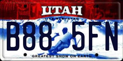 UT license plate B885FN