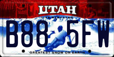 UT license plate B885FW
